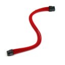 Premium Silicone Wire Single Sleeved 6+2 Pin PCI-E Extension Cable (Red)