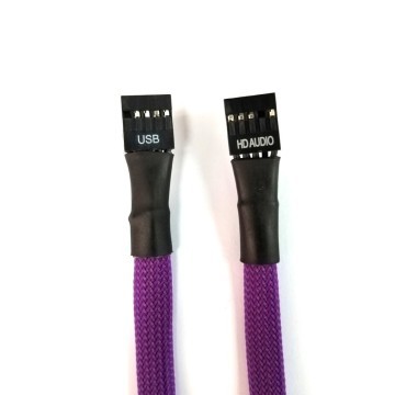 USB HD-Audio 10-Pin Internal Header Sleeved Extension Cable (Purple)