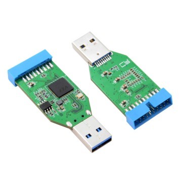 USB 3.0 Type A to 20 Pin Header 5Gbps Dual Channel Split Hub Adapter