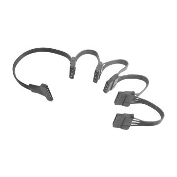Premium Ribbon Wire 5 Pin SATA to 5 x 4 Pin Molex Adapter Cable Black