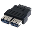 Motherboard 20 Pin to USB3.0 x 2 Header Adaptor Convertor