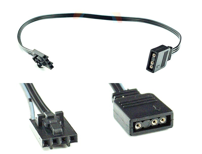 Corsair LED RGB 4 Pin to 5v RGB 3 Pin Female Connector Adapter Cable