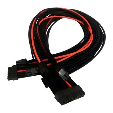 Premium Single Sleeved PSU Modular Cables Set Black Orange for Corsair