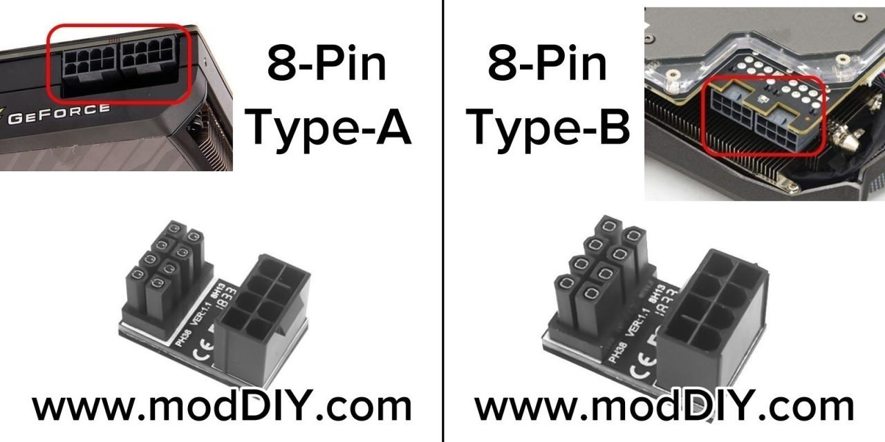GPU VGA 8Pin 6Pin PCIE U Turn 180 Degree Angle Connector Adapter Board GPU VGA 8Pin 6Pin PCIE U Turn 180 Degree Angle Connector Adapter Board