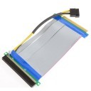 PCI-Express PCI-E 16X to 16X Riser Card Flexible Ribbon Extender Cable w/Molex + Solid Capacitor