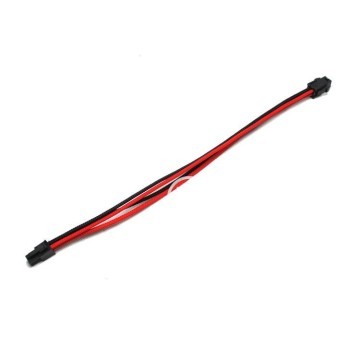 Premium Single Braid Sleeved CPU 4-Pin Extension Cable (Black/Red)