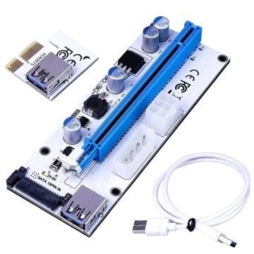 Premium True USB 3.0 1x to 16x PCI-E Extender Riser Card Cable (White)