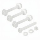 Anti Vibration Plastic Fan Screws Set White M4 x 40mm