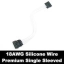 Premium Silicone Wire Single Sleeved 4 Pin Molex to 5 Pin SATA Adapter Cable (White)