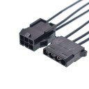 Premium 6 Pin PCIE Power to 4 Pin Molex Adapter Cable 10cm All Black