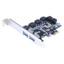 PCI-E 1X to 2 x 5Gbps USB 3.0 Type-A + 20-Pin Header Extension Card