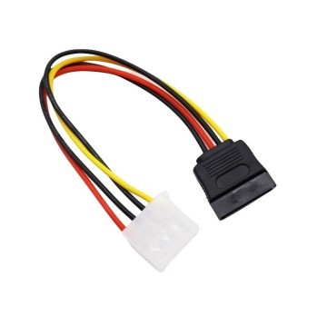 4 Pin Molex Female to 15 Pin SATA Female Power Cable Adapter 15cm