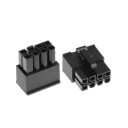 8 Pin PCI Express Power Female Connector with Pins Black