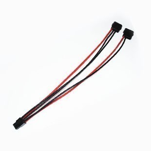 Premium Single Braid Sleeved Molex 4-Pin to PCI-E 6-Pin/8-Pin Conversion Cable (Black/Red)
