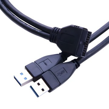 USB 3.0 20 Pin to Dual USB 3.0 External Male 60cm