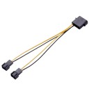 4 Pin Molex to Dual 3 Pin Fan Cable Adapter 15cm