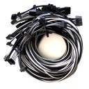 Seasonic Single Sleeved Power Supply Modular Cables Mega Set - Black / Silver Grey