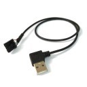 USB 5-Pin Female with Lock to USB 2.0 Type-A Male Left-Angle (50cm)