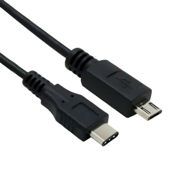 USB 3.1 Type C Male to USB 2.0 Micro USB Male Adapter Cable Black