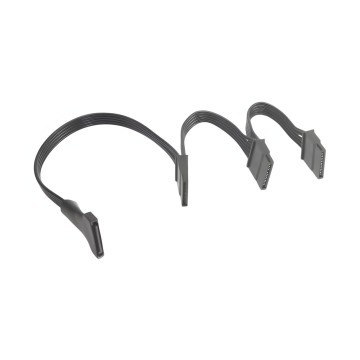 Premium Ribbon Wire 5 Pin SATA to 3x SATA Adapter Cable Black