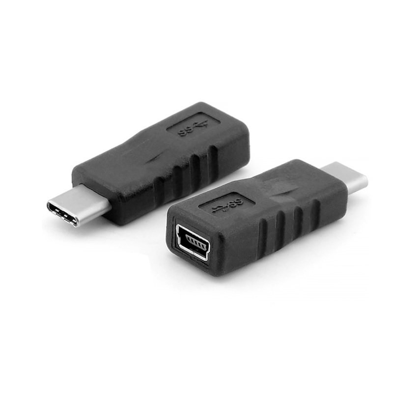 Mini USB Min B Female to 3.1 C Male Adapter Black MODDIY