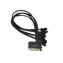 SATA 15 Pin to 4 x PWM 4 Pin or 3 Pin Sleeved Cable Adapter 30cm