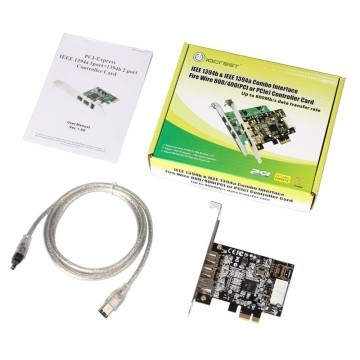 Combo 2x 1394b and 1x 1394a Firewire Ports PCIE Controller Card