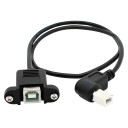 USB 2.0 Type B Extension Cable with Panel Mounts Black