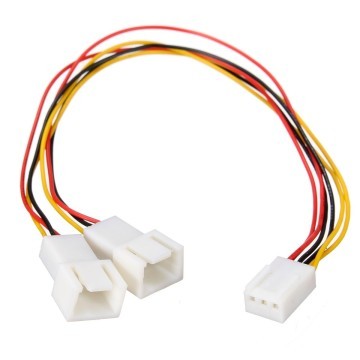 Standard 3 Pin to 2 x 3 Pin Computer Case Fan Y Splitter Cable 20cm