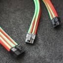 Seasonic Dual 6+2 Pin PCIe Modular Power Supply PSU Single Sleeved Cables (Red/UV-Green)