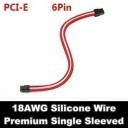Premium Silicone Wire Single Sleeved 6 Pin PCI-E Extension Cable (Red/White)