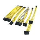 Premium Single Sleeved Modular Cable Yellow Grey for SilverStone