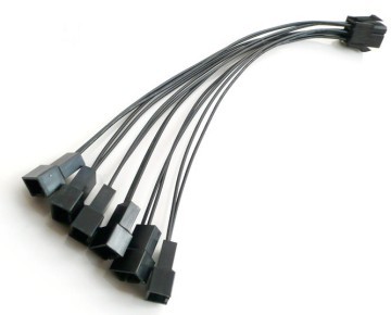 modDIY 6-Pin PCI-E to 6 x 3-Pin Y Cable Splitter (20cm)