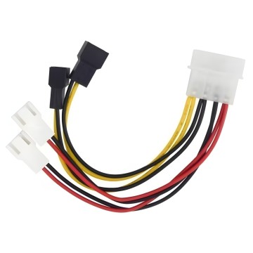 4 Pin IDE Power Connector to 4 x 3 Pin Fan Connectors 5V 7V 12V