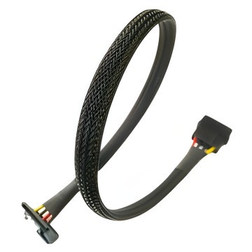 Molex 4 Pin to SATA Power Supply Sleeved Cable with Latch 30cm