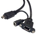 Firewire 400 1394B 4 Pin to 6 Pin Extension Cable with Panel Mounts