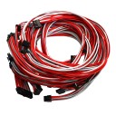 PSU Custom Single Sleeved Modular Cables Grey Red for Seasonic