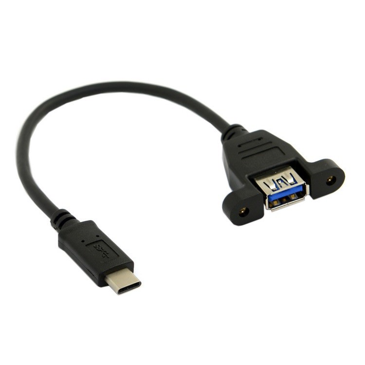Usb 3 1 Type C Male To Usb 3 0 Type A Female Panel Mount Cable Otg Moddiy Com