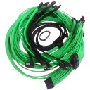 Single Sleeved PSU Modular Complete Cables Set UV Green Black for Seasonic