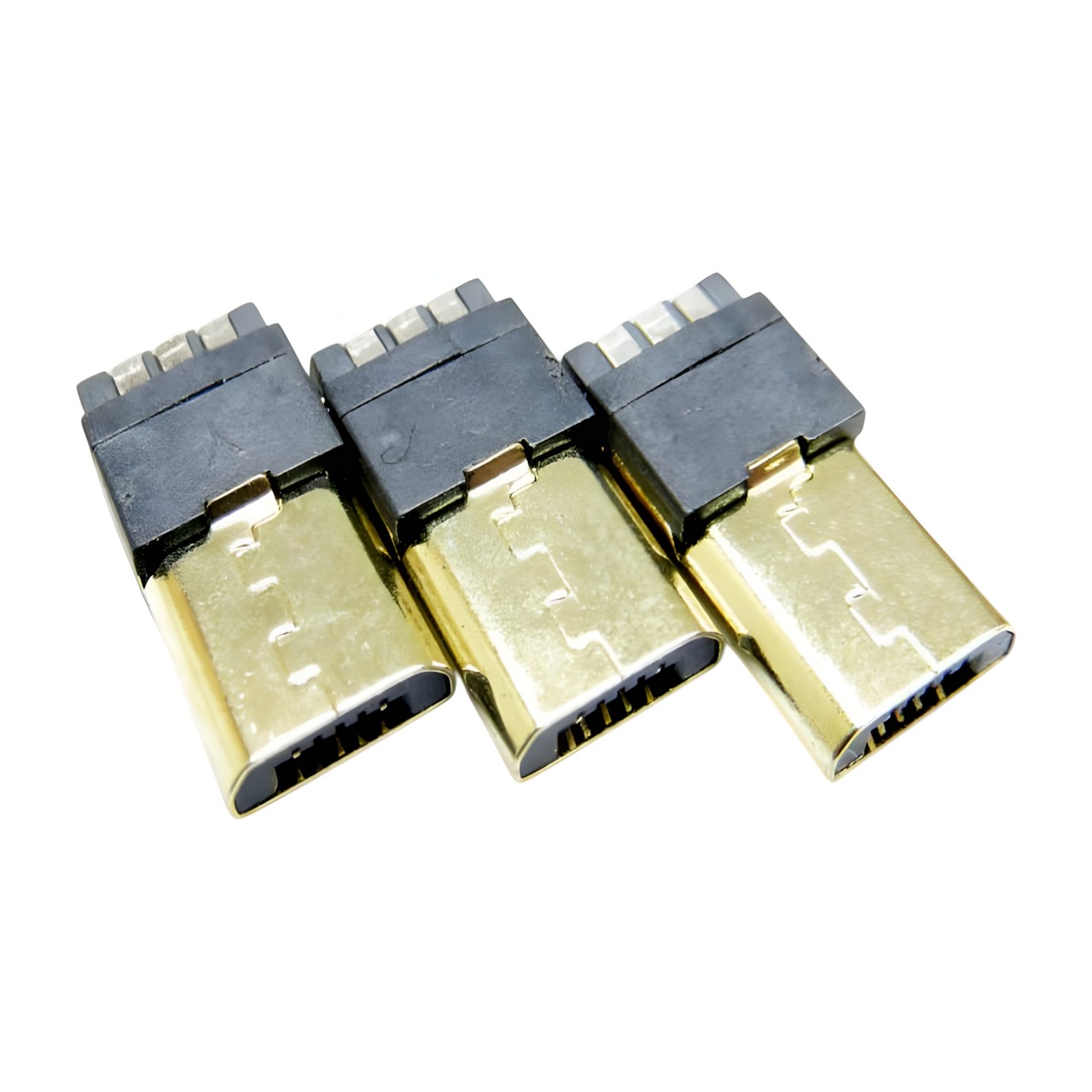 Usb Socket Gold Model Gold Plated Micro USB 5 Pin Male Connector - MODDIY