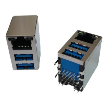 Dual USB 3.0 with RJ45 Plug Socket Combo PCB Panel Mount or Wall Type