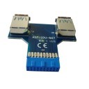 Internal USB 19 Pin to T Split 2 x USB Type A Female Adapter PCB Board