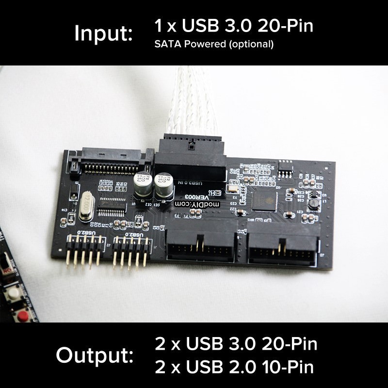 USB 3.0 Motherboard Header 20 Pin Internal USB Hub Controller 4 Port