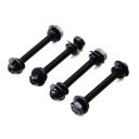 Black Fan Screws Set with Anti-vibration Rubber Rings (4 Pack)
