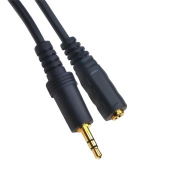 3.5mm Male Female Stereo Audio Gold-Plated Extension Cable 1.8m 5.9FT Black