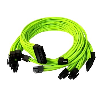 Premium Single Sleeved Modular Cable Set Nvidia Green for Corsair