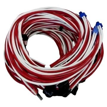 Single Sleeved Modular Cables Red White for Silverstone
