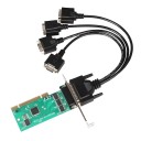 4 x DB9 Serial RS232 Ports PCI Controller Card with Fan Out Cable