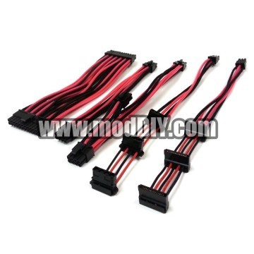 Silverstone SST-ST45F-G Premium Single Sleeved Modular Cables Set (Black/Pink)