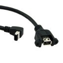 Firewire 400 1394B 6-Pin Extension Cable with Panel Mounts (Black)